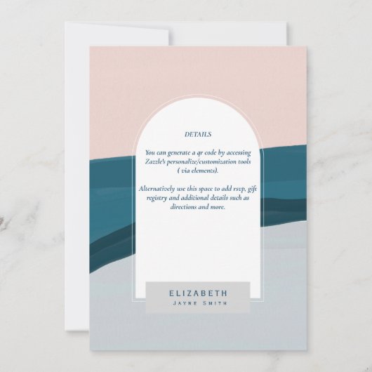 UITNODIGING TROUWFEestJE DIGITAAL Blauw Roze Marin (Achterkant)