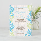 Uitnodiging Turquoise voor Tropical Hawaiian Weddi (Staand voorkant)