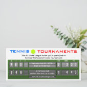 Uitnodiging uit het scorebord van de Tennis (Staand voorkant)