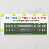 Uitnodiging uit het scorebord van de Tennis (Voorkant / Achterkant)