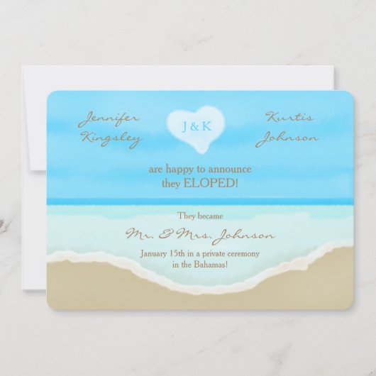 Uitnodiging Uitnodiging strand Waterverf (Voorkant)