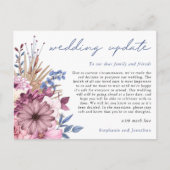 Uitnodiging Uitstel Bruiloft Modern Script Bloemen (Voorkant)