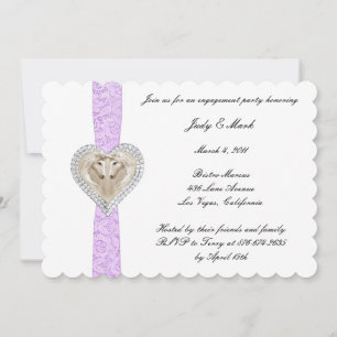 Uitnodiging Unicorn Paarse Lace Engagement Party
