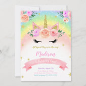 Uitnodiging Unicorn Party (Voorkant)