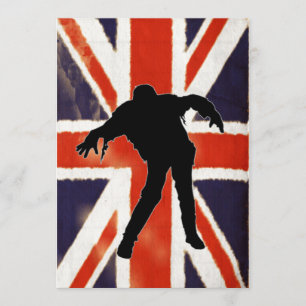 Uitnodiging  Union Jack Zombie Theme Party