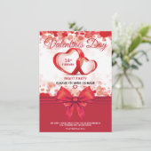 Uitnodiging Valentijnse partij (Staand voorkant)