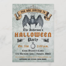  uitnodiging Vampire Bat Halloween