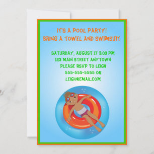 Uitnodiging van Afrikaanse American Boy Pool Birth