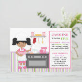 Uitnodiging van Afrikaanse Amerikaanse Baking Birt (Staand voorkant)