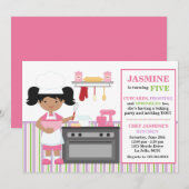 Uitnodiging van Afrikaanse Amerikaanse Baking Birt (Voorkant / Achterkant)