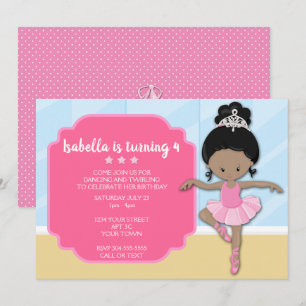 Uitnodiging van Afrikaanse Amerikaanse Ballerina B