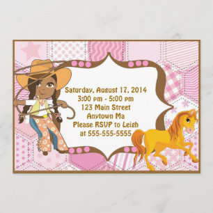 uitnodiging van Afrikaanse Amerikaanse Cowgirl