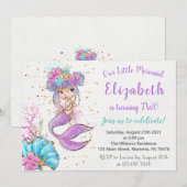 Uitnodiging van Afrikaanse Amerikaanse Zeemeermin (Voorkant / Achterkant)