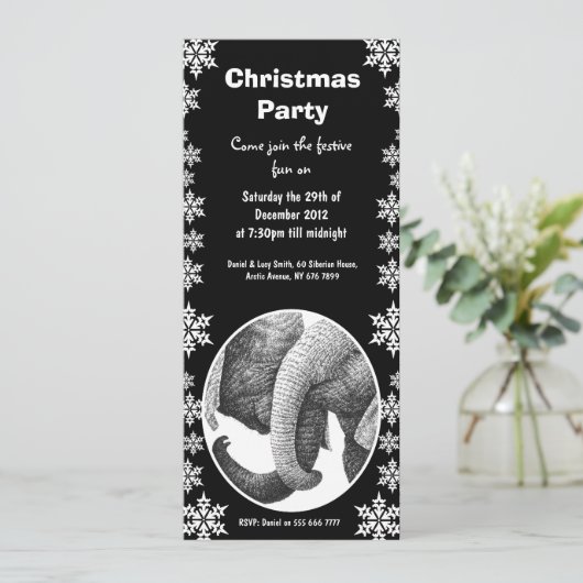 Uitnodiging van Afrikaanse Elephant-kerstfeest (Staand voorkant)