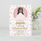 Uitnodiging van Afrikaanse prinses Girl Birthday (Staand voorkant)