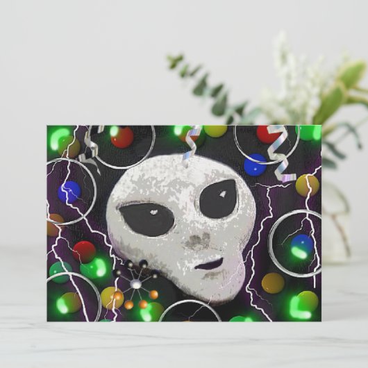 Uitnodiging van Alien Party (Staand voorkant)