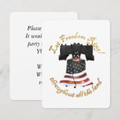 Uitnodiging van American Flag Liberty Bell (Voorkant / Achterkant)