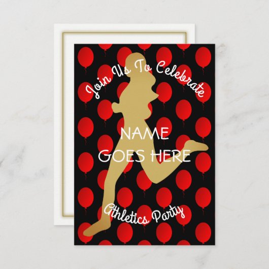  uitnodiging van Athletics Party (Voorkant / Achterkant)