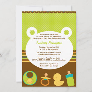 Uitnodiging van baby shower-jongen van Animal beer