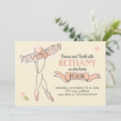 Uitnodiging van Ballerina/Ballet (Staand voorkant)