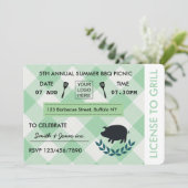 Uitnodiging van BBQ Barbecue Picnic Party (Staand voorkant)