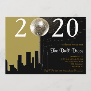 Uitnodiging van Black and Gold Ball New Years Eve