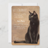 Uitnodiging van Black Cat Birthday (Voorkant)