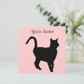 Uitnodiging van Black Cat Birthday (Staand voorkant)