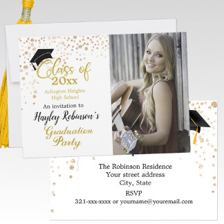 Uitnodiging van Black Pet Photo Graduparty