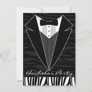 Uitnodiging van Black Tuxedo Bachelor Party