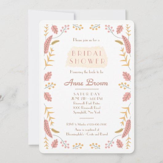 Uitnodiging van bladeren en bessen (Voorkant)