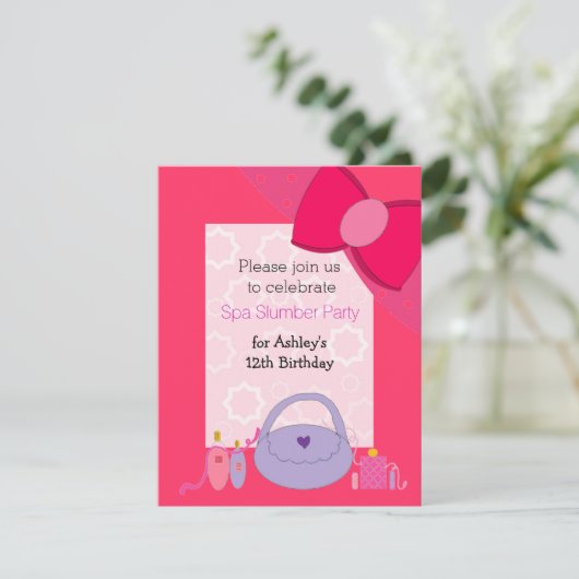  uitnodiging van Bow Spa Birthday (Staand voorkant)