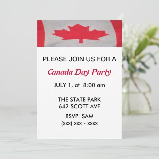 Uitnodiging van Canada Day Party (Staand voorkant)
