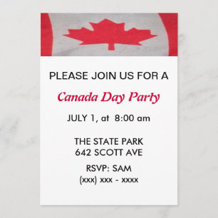 Uitnodiging van Canada Day Party