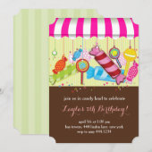 uitnodiging van Candyland Birthday Party (Voorkant / Achterkant)