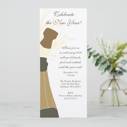 Uitnodiging van Champagne-partij (Staand voorkant)