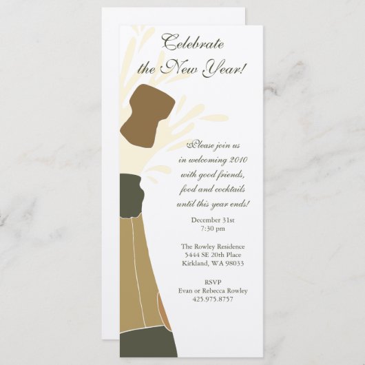 Uitnodiging van Champagne-partij (Voorkant / Achterkant)