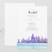 Uitnodiging van Chicago Skyline Bridal Shower (Voorkant / Achterkant)