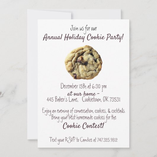 Uitnodiging van Chocolate Chip Cookie Exchange Par (Voorkant)