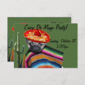 Uitnodiging van Cinco de Mayo Pug-partij (Voorkant / Achterkant)