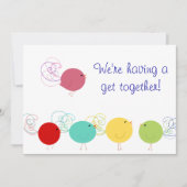 uitnodiging van Colorful Birdies (Voorkant)