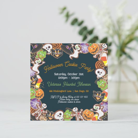 Uitnodiging van Cookie Party (Staand voorkant)