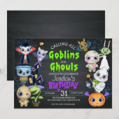 Uitnodiging van Costume-partij van Halloween Birth (Voorkant / Achterkant)