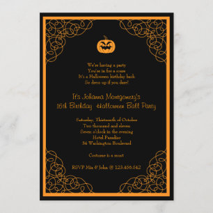 Uitnodiging van Costume Party van Halloween Ball B