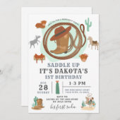 uitnodiging van Cowboy Birthday (Voorkant / Achterkant)