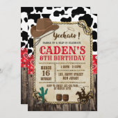 uitnodiging van Cowboy Birthday (Voorkant / Achterkant)