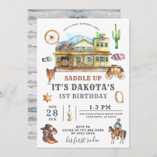 uitnodiging van Cowboy Birthday