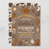 uitnodiging van Cowboy Birthday | 5e uitnodiging v (Voorkant / Achterkant)