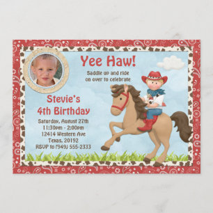uitnodiging van Cowboy Horse Birthday