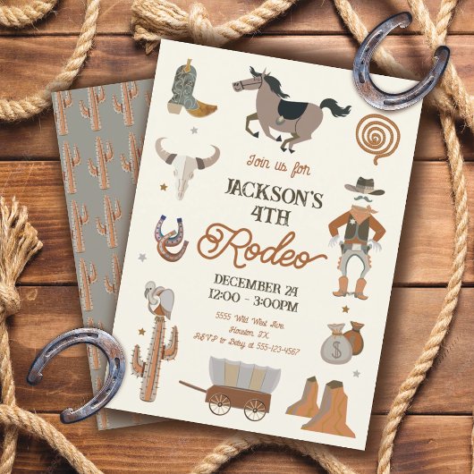 uitnodiging van Cowboy Rodeo Birthday